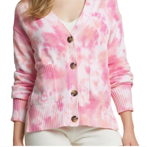 Juicy Couture Small Pink Tiedye Button Cardigan - Picture 9 of 10
